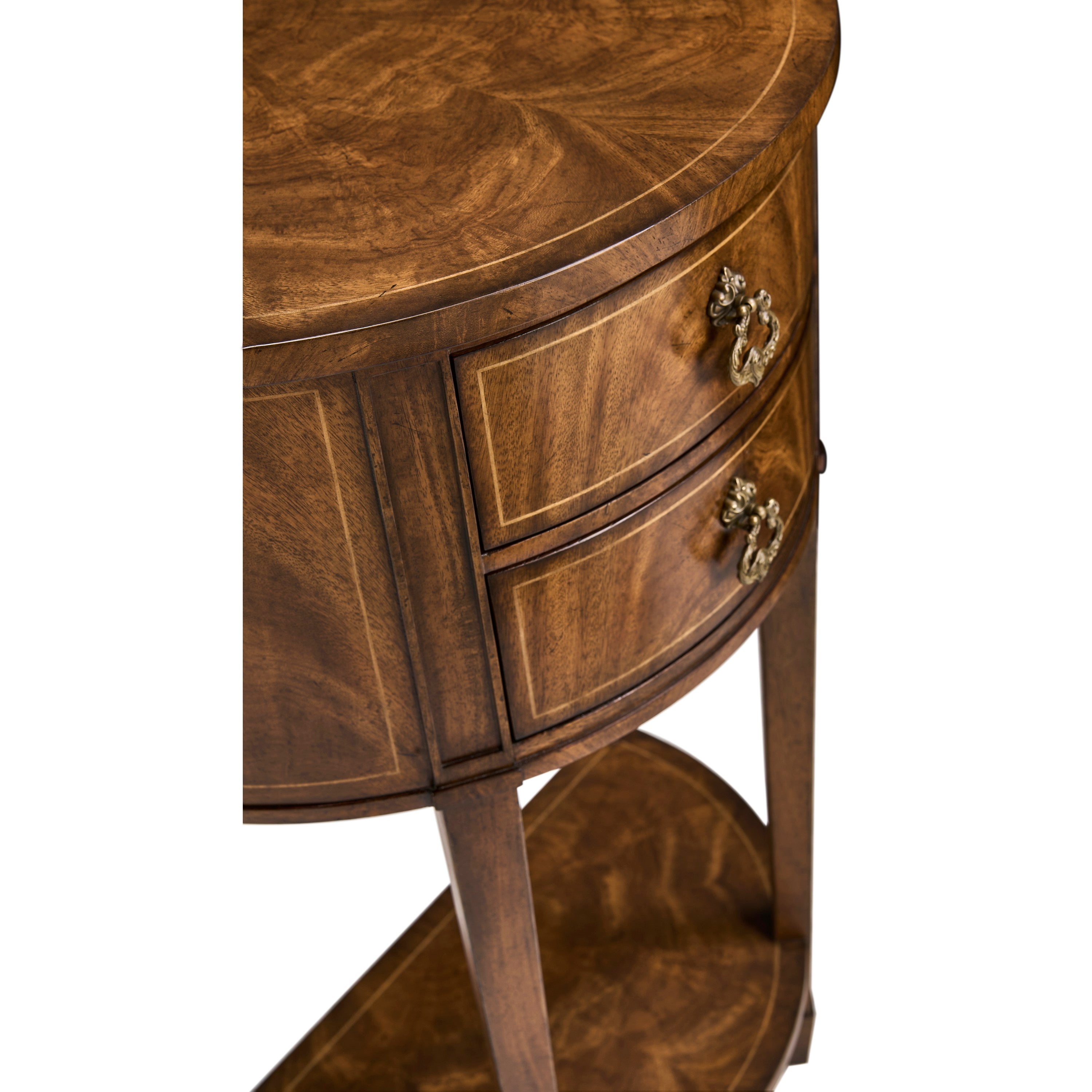Jonathan Charles Crotch Walnut Demilune Narrow Tables ( 493929-CWM )