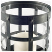 Mercana Oliver Black Metal/Glass Caged Table Candle Holder Clearance