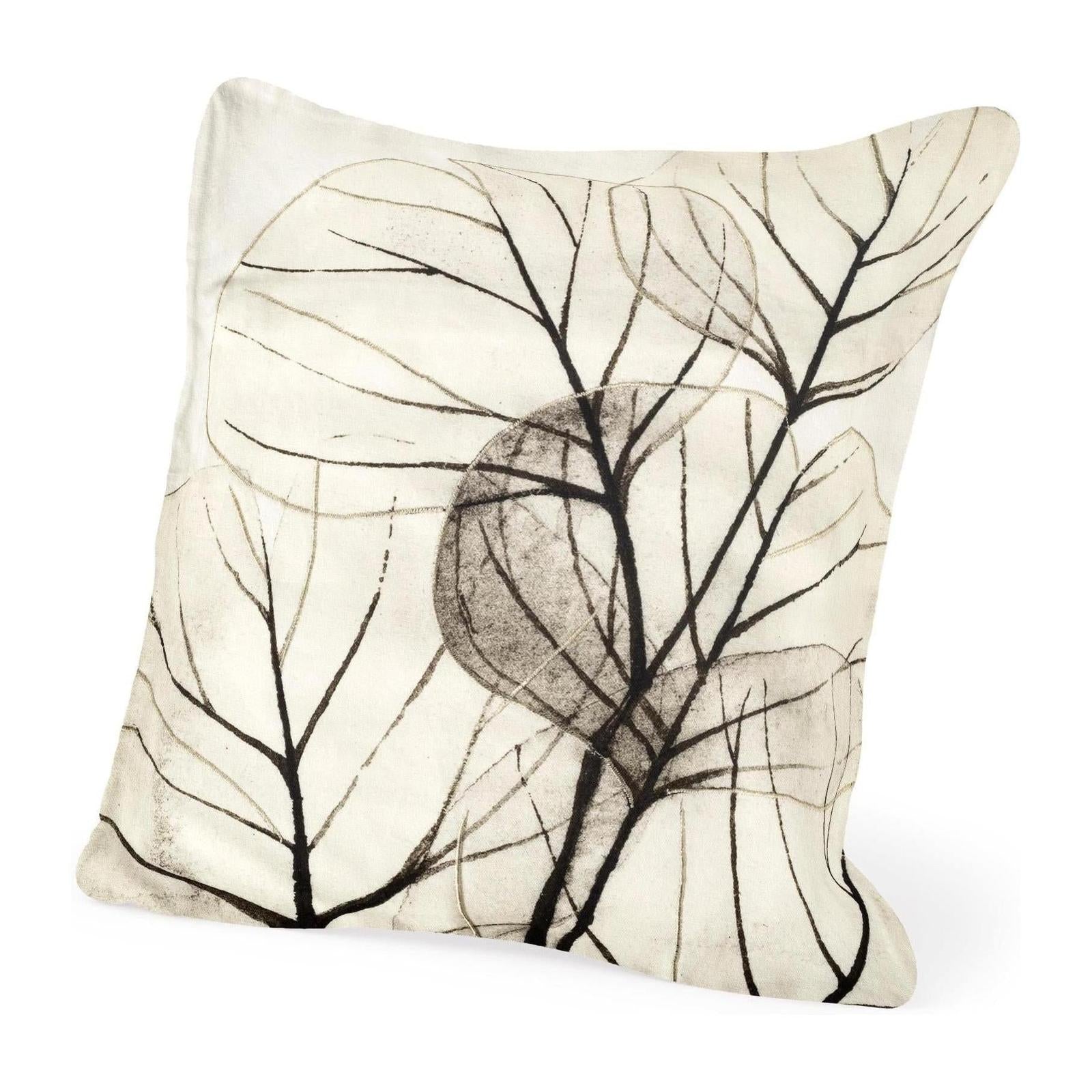 Mercana Edge of Twilight Leaf Pattern Decorative Pillow Cover