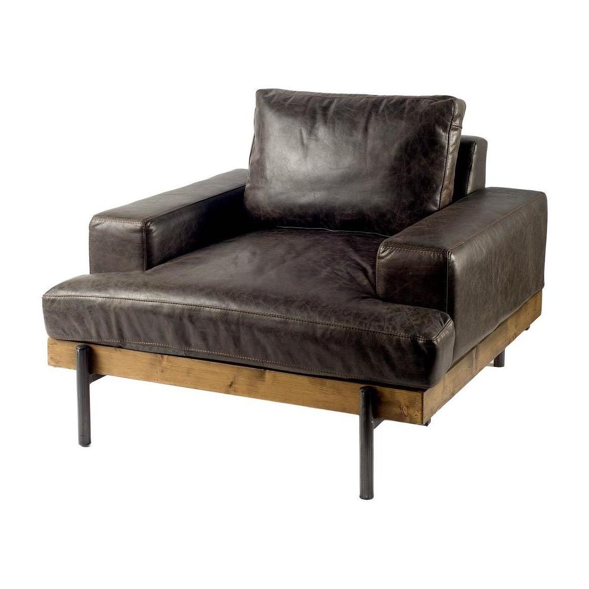 Mercana Colburne Wood and Iron Frame Accent Chair Clearance