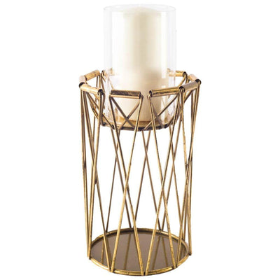 Mercana Othello Antiqued Brass Metal Table Candle Holder Clearance