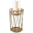 Mercana Othello Antiqued Brass Metal Table Candle Holder Clearance