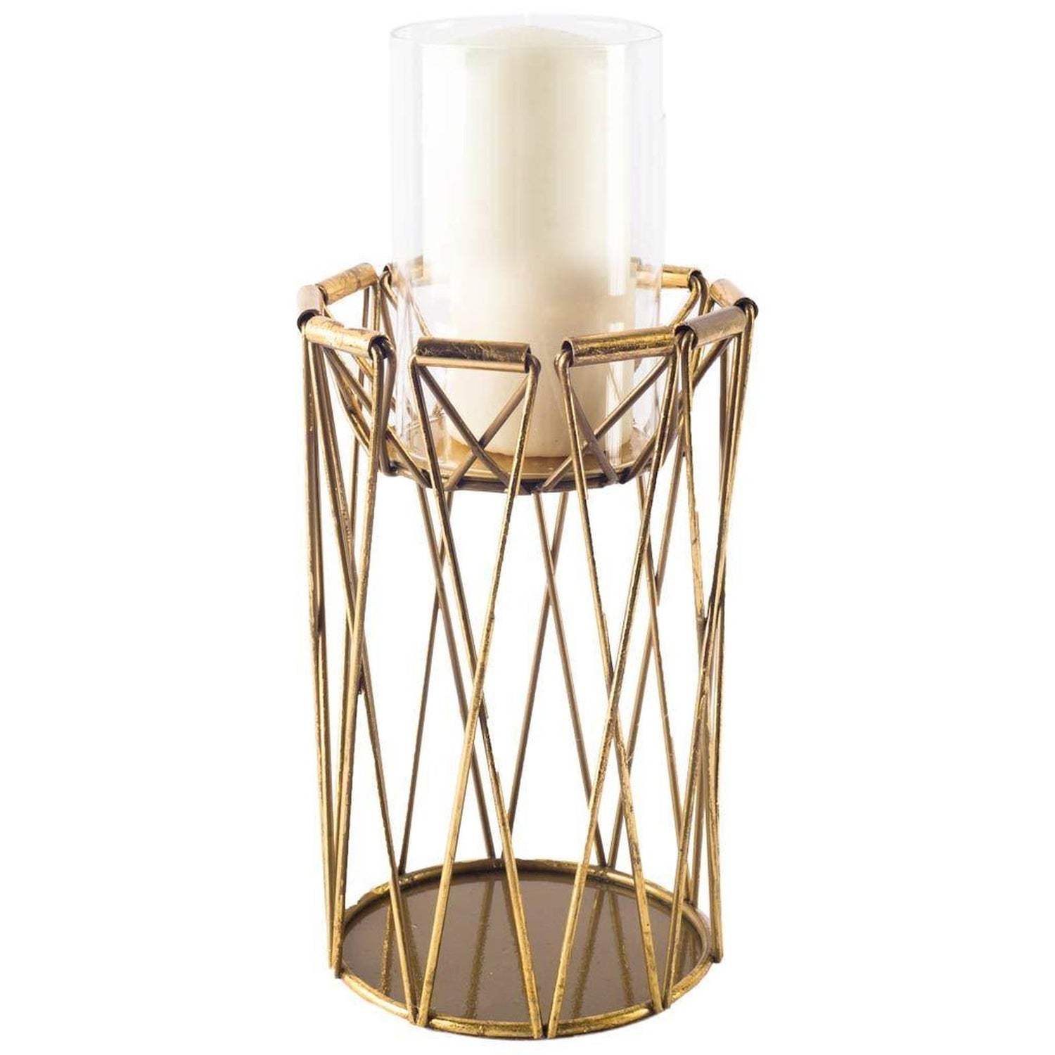 Mercana Othello Antiqued Brass Metal Table Candle Holder Clearance