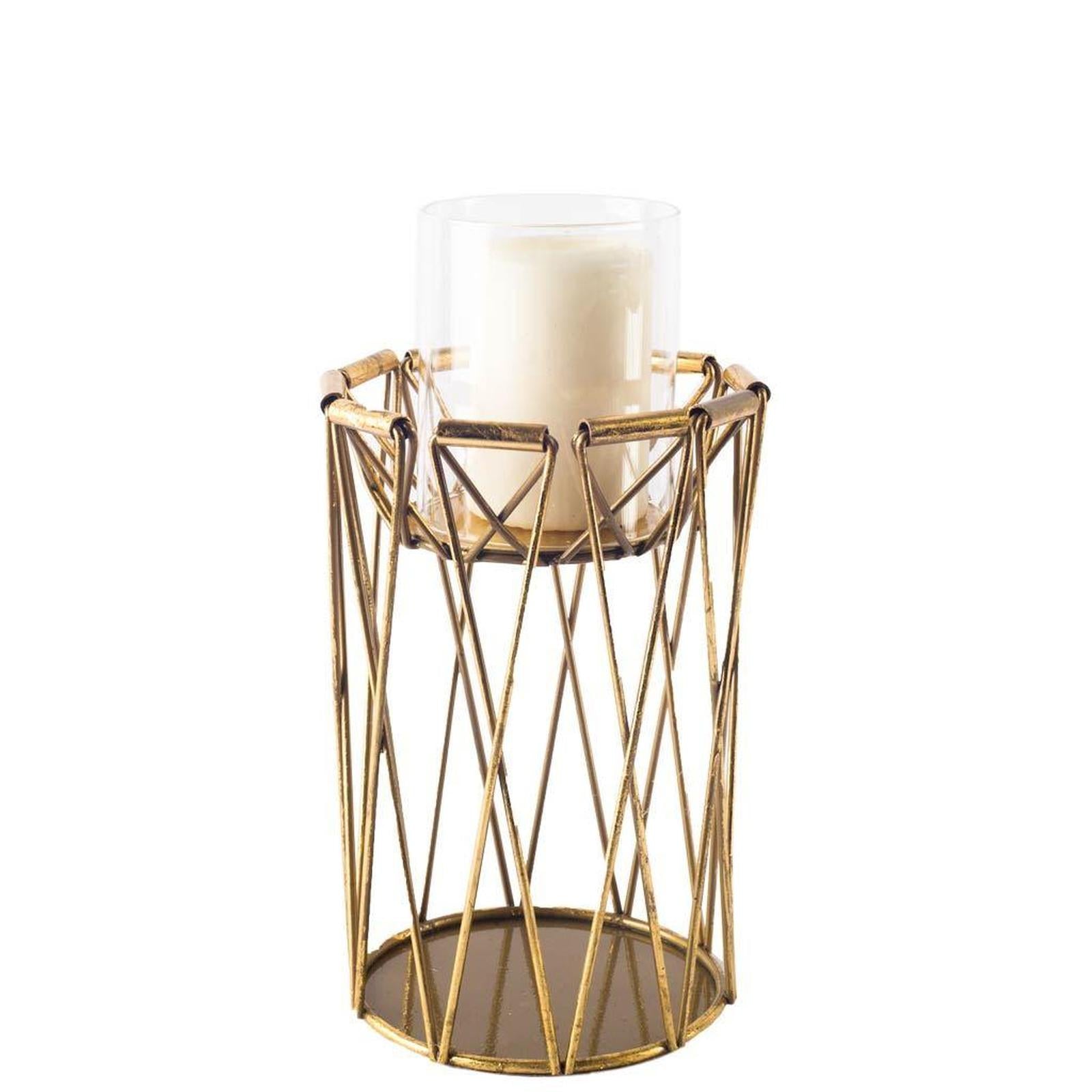 Mercana Othello Antiqued Brass Metal Table Candle Holder Clearance