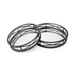 Mercana Piers Black Metal Mirrored Round Trays- Set of 2 Clearance
