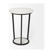 Mercana Bombola White Round Marble Top W/Black Metal Frame Accent Table