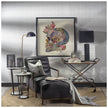 Mercana Denmark Black/Gold Concrete Base Metal Shade Floor Lamp