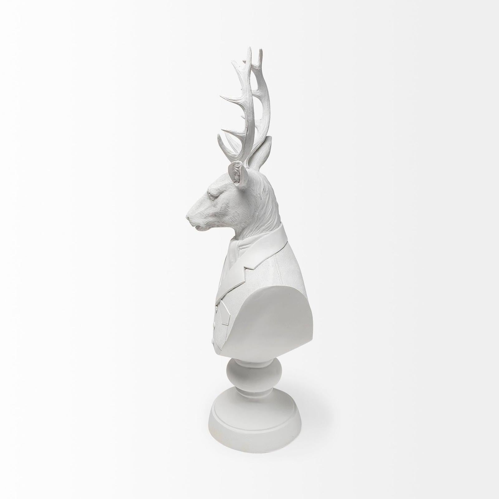 Mercana Mozart White Resin Deer In A Suit