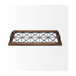 Mercana Ellingson Black Rectangular Metal Glass Wood Bottom Tray Clearance