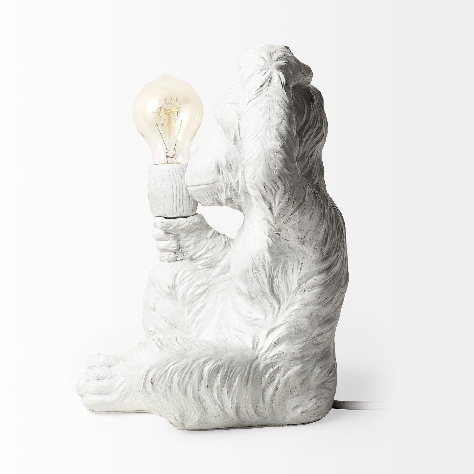 Mercana Simia White Resin Playful Monkey Table Lamp Clearance