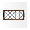 Mercana Ellingson Black Rectangular Metal Glass Wood Bottom Tray Clearance