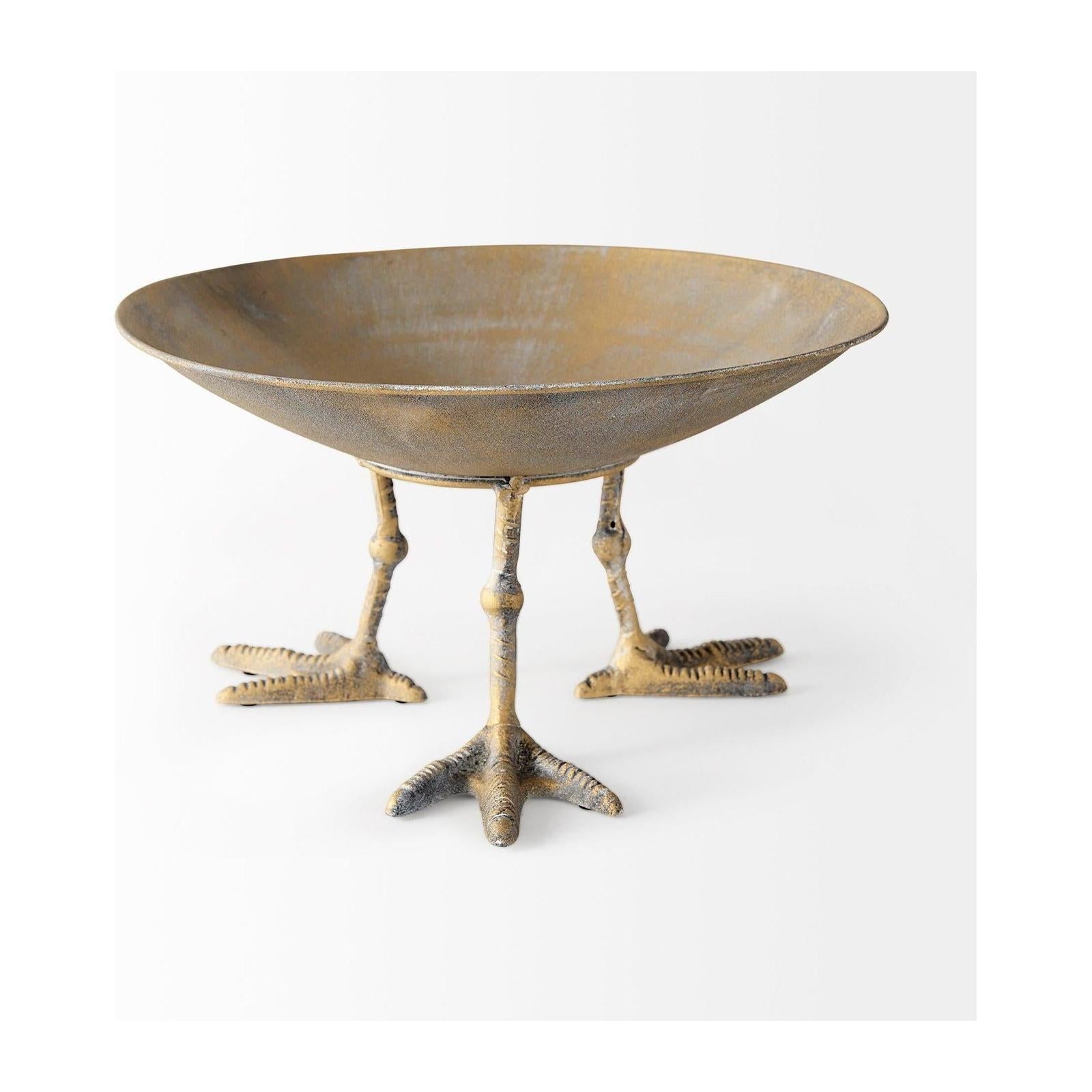 Mercana Chadwick Gold Metal Webbed Feet Bowl