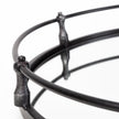 Mercana Kimbel Black Metal Mirrored Base Round Tray