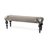 Mercana Alhambra  Upholstered Gray Seat W/Black Wood Legs Accent Bench
