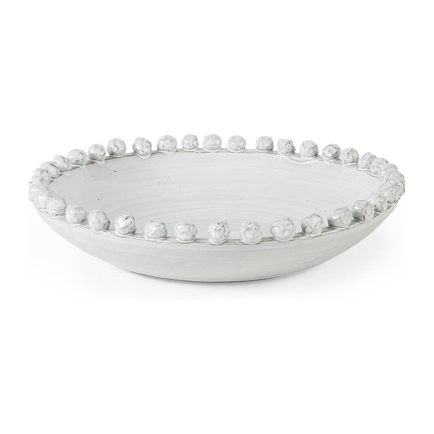 Mercana Basin 16" Round Off-White Glazed Decorative Bowl