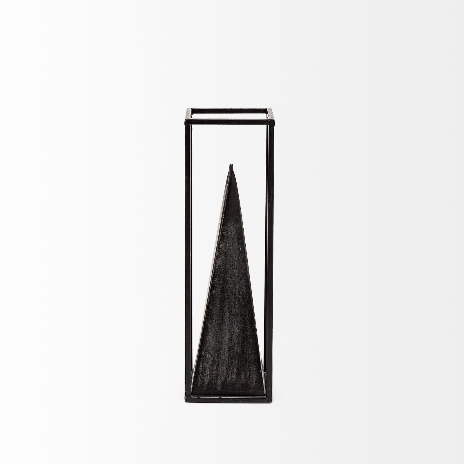 Mercana Memphis Black Metal Pyramid In A Square Frame