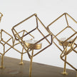 Mercana Salvador Wood Base Brass Cube Tea Light Table Candle Holder Clearance