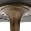 Mercana McLeod Round Brown Solid Wood Top Gold Metal Base Dining Table