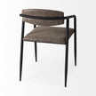 Mercana Langston Brown Faux-Leather Seat Black Iron Frame Dining Chair