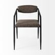 Mercana Langston Brown Faux-Leather Seat Black Iron Frame Dining Chair