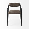 Mercana Langston Brown Faux-Leather Seat Black Iron Frame Dining Chair