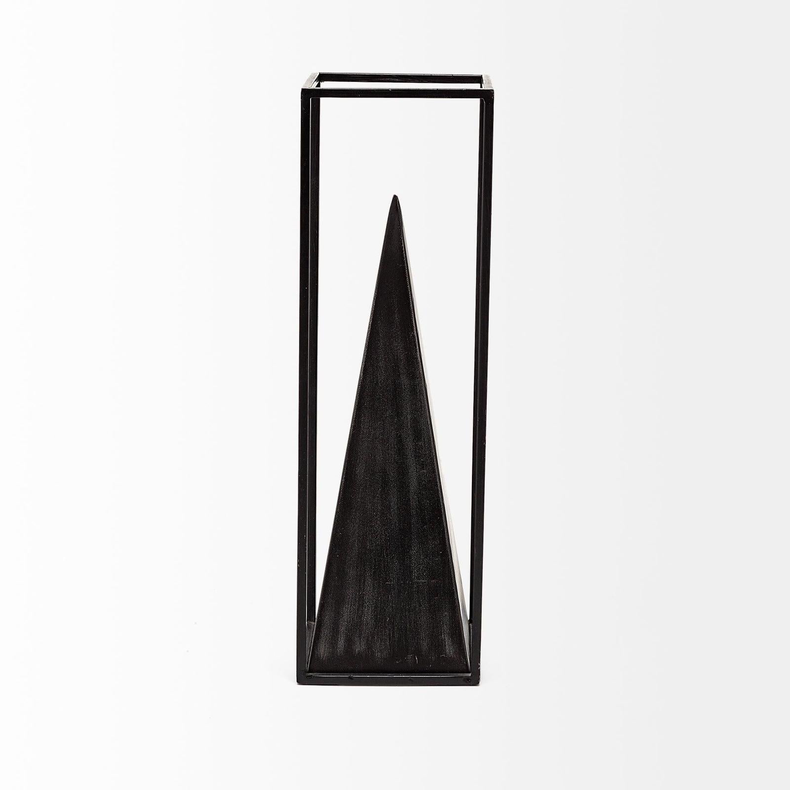 Mercana Memphis Black Metal Pyramid In A Square Frame