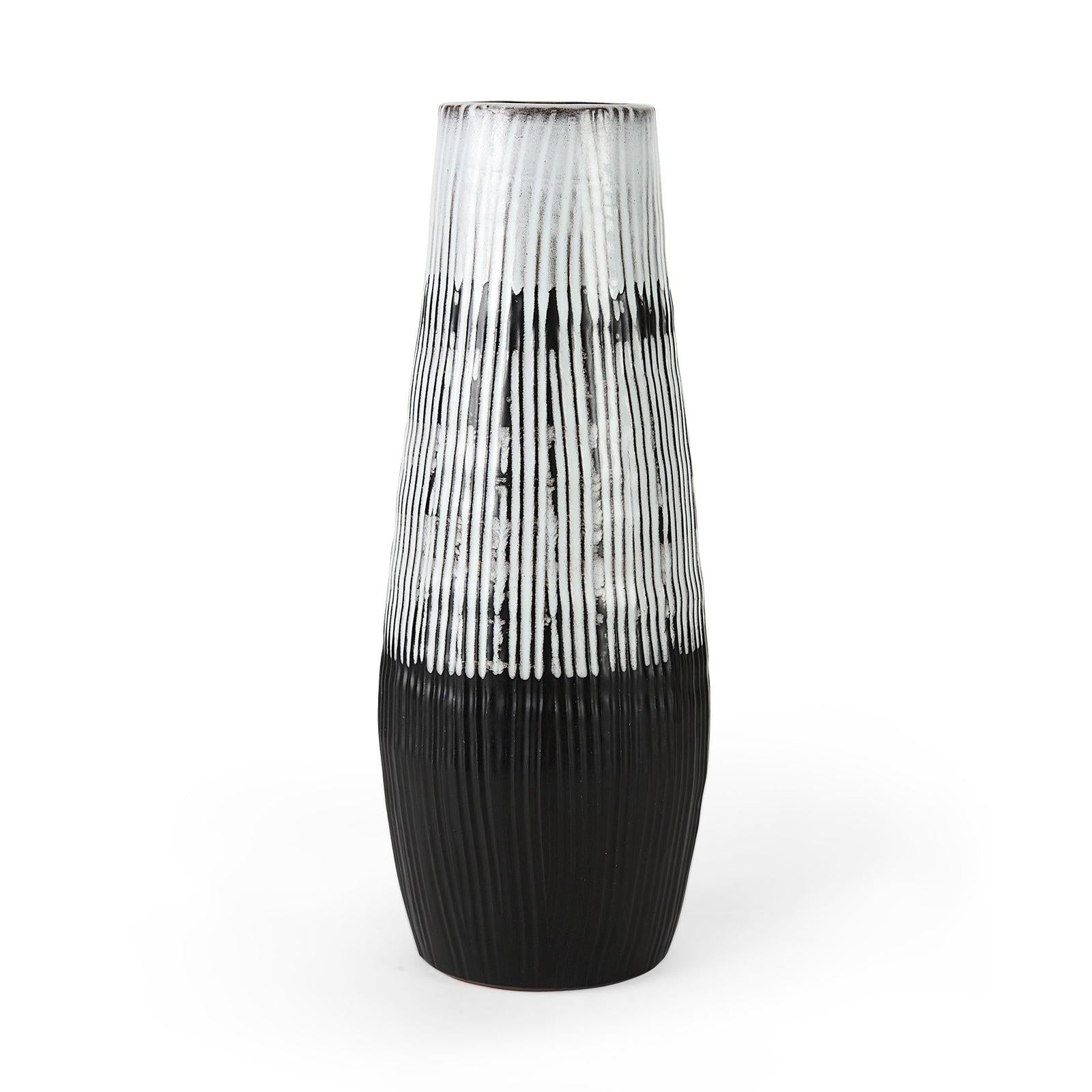 Mercana Tanami Dark Brown/White Glazed Ceramic Vase Clearance