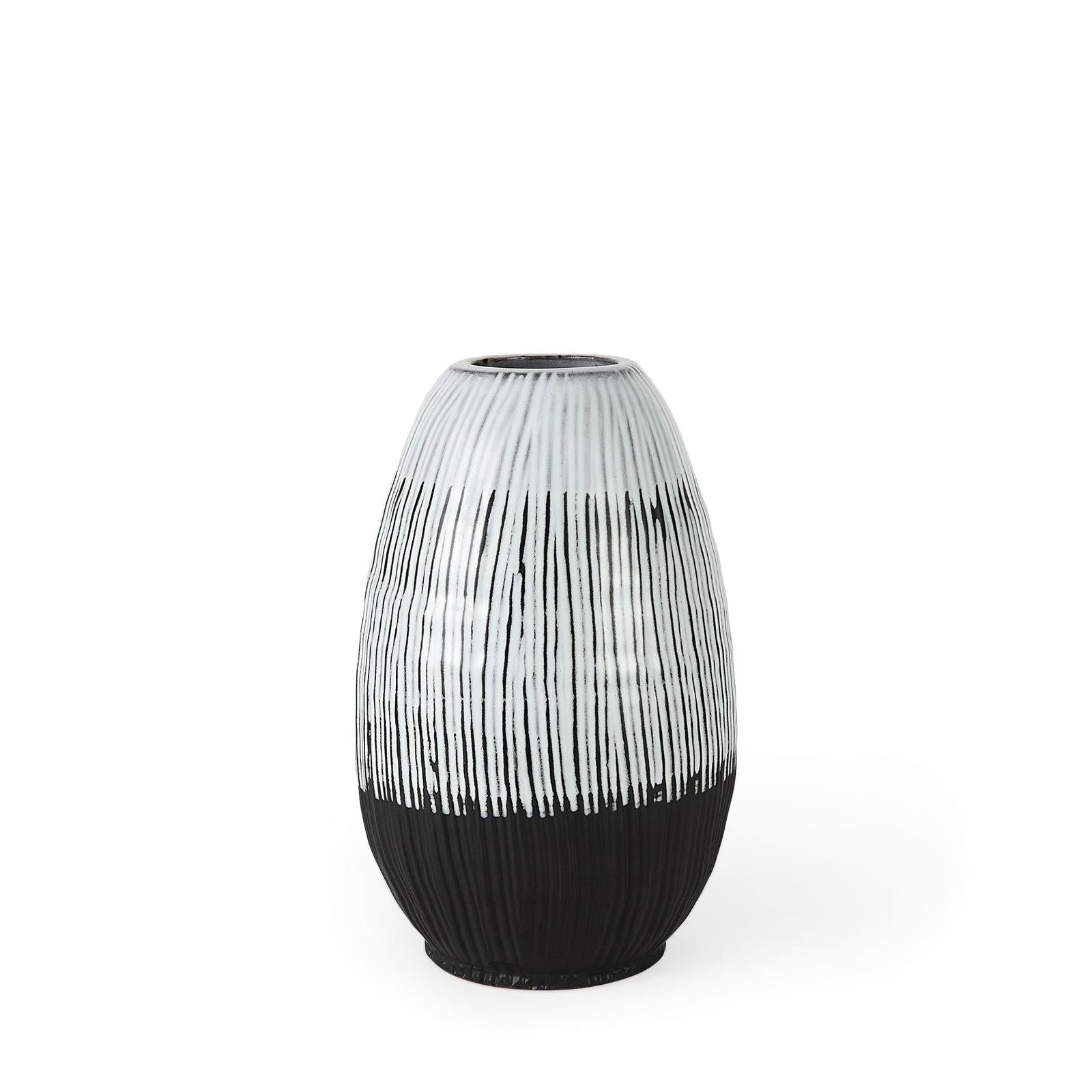 Mercana Tanami Dark Brown/White Glazed Ceramic Vase Clearance