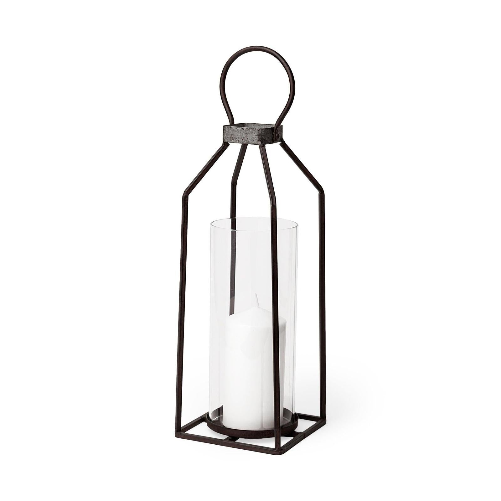Mercana Kingston Rustic Metal Framed Table Candle Holder