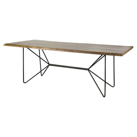 Mercana Papillion Rectangular Metal Base Dining Table Clearance