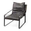 Mercana Hornet Leather Metal Frame Accent Chair