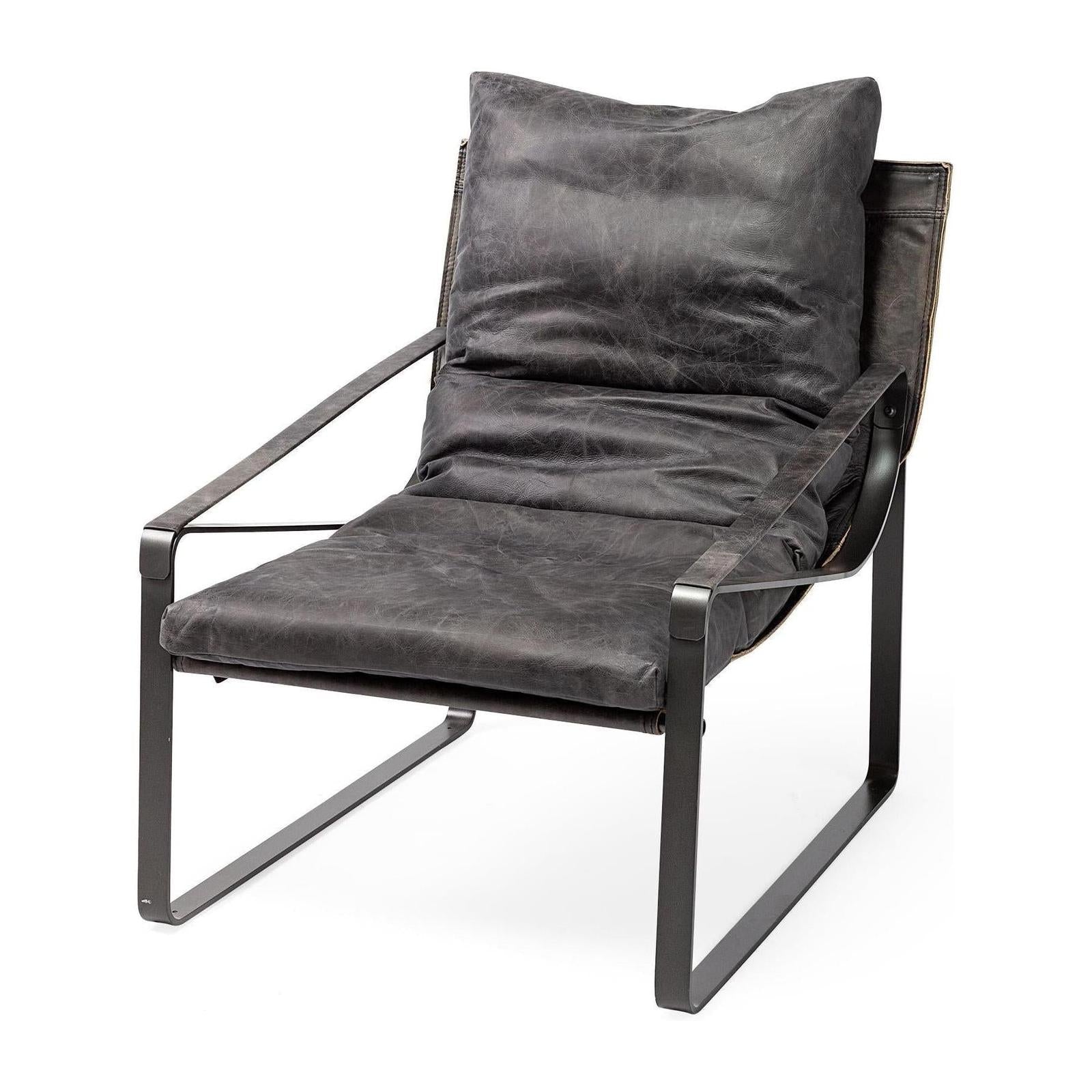 Mercana Hornet Leather Metal Frame Accent Chair