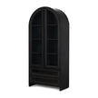 Mercana Gehry Dark Brown Metal Brown Wood and Glass Door Display Cabinet