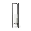 Mercana Abigail I Large Gunmetal Gray Metal Table Candle Holder