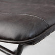 Mercana Thornton Dark Brown Faux-Leather Seat Black Iron Frame Dining Chair