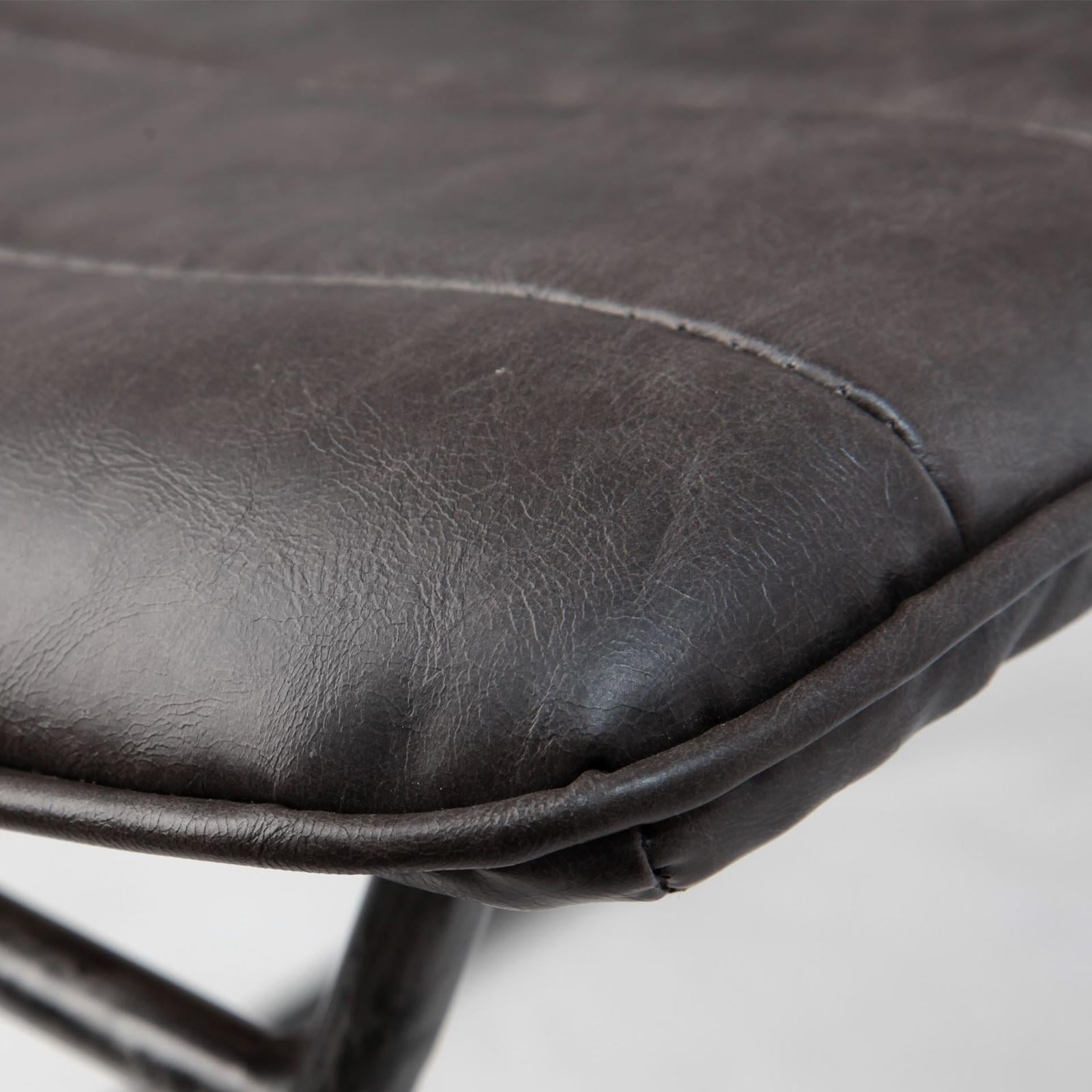 Mercana Thornton Dark Brown Faux-Leather Seat Black Iron Frame Dining Chair
