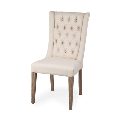 Mercana Mackenzie Plush Linen Covering Ash Solid Wood Base Dining Chair Clearance