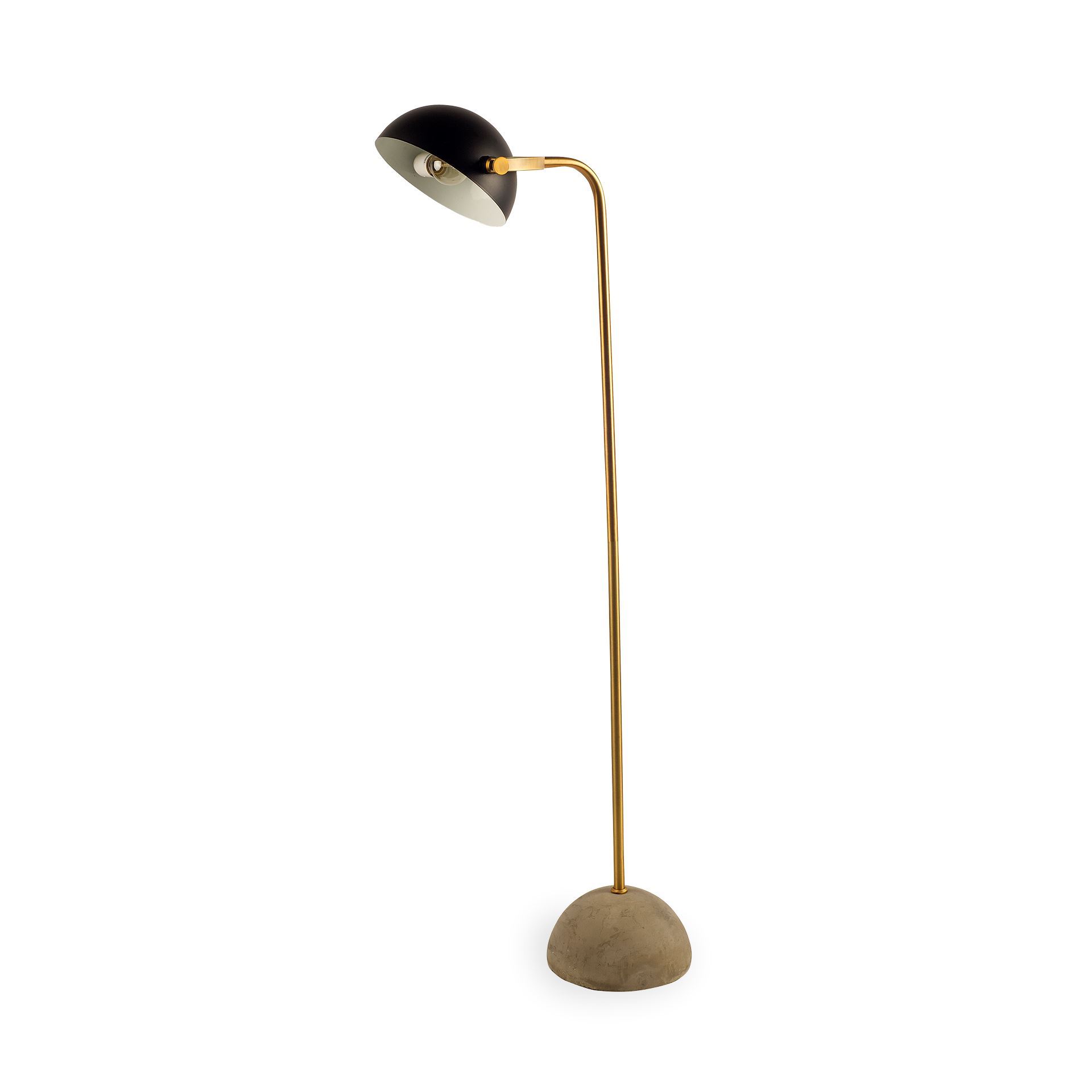 Mercana Denmark Black/Gold Concrete Base Metal Shade Floor Lamp