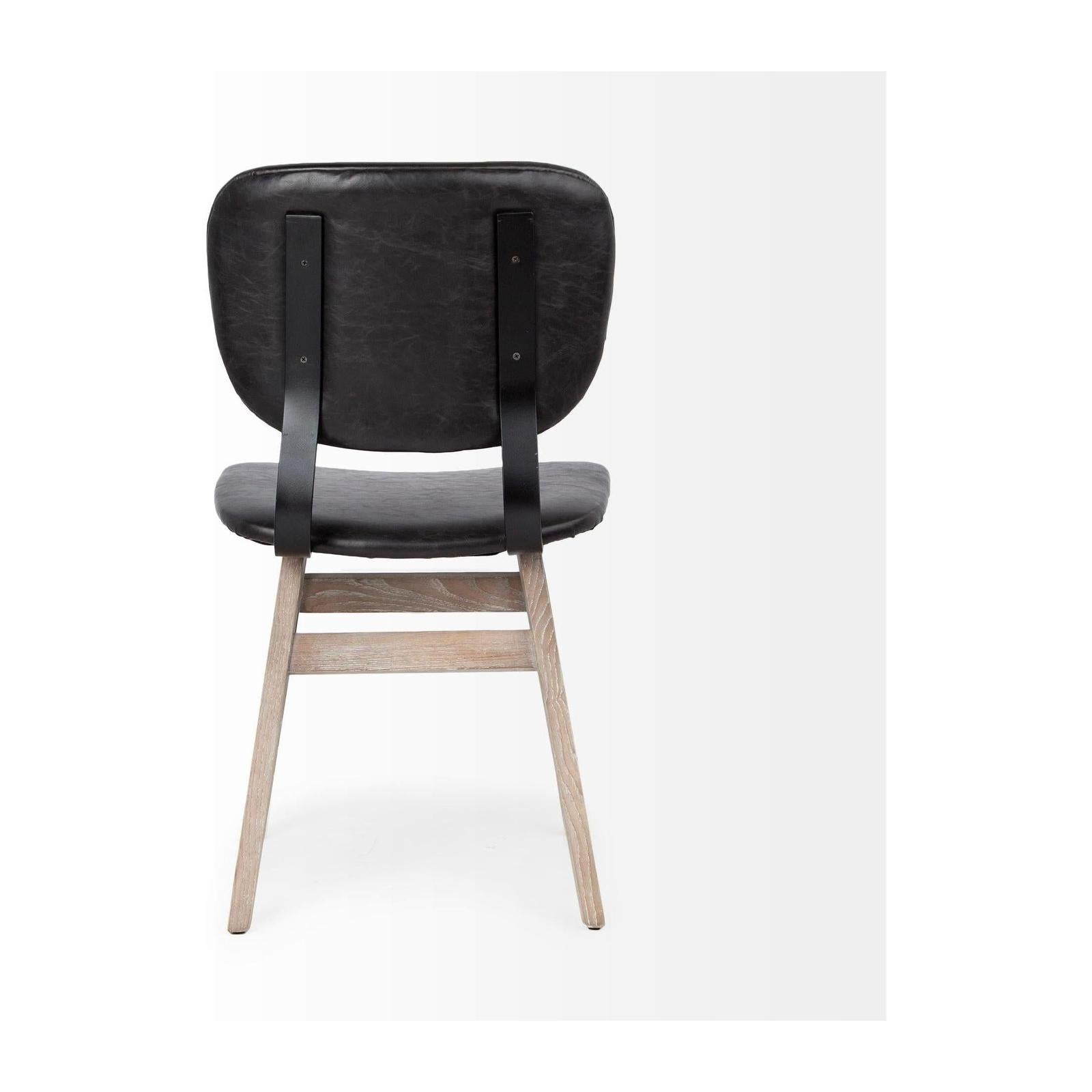 Mercana Haden Brown Solid Wood Base Dining Chair