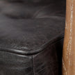 Mercana Phineas Black Leather W/ Brown Wooden Frame Accent Chair