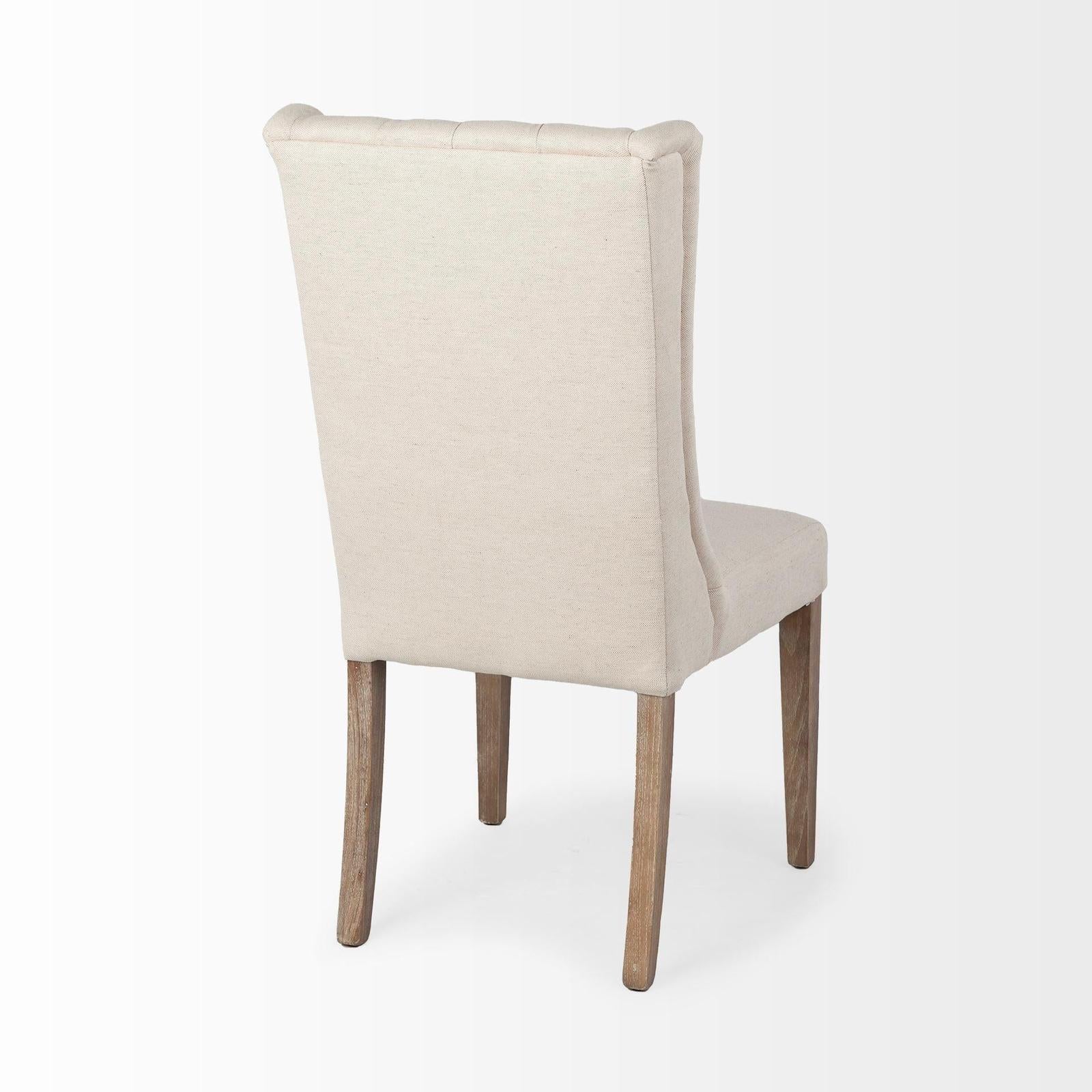 Mercana Mackenzie Plush Linen Covering Ash Solid Wood Base Dining Chair Clearance