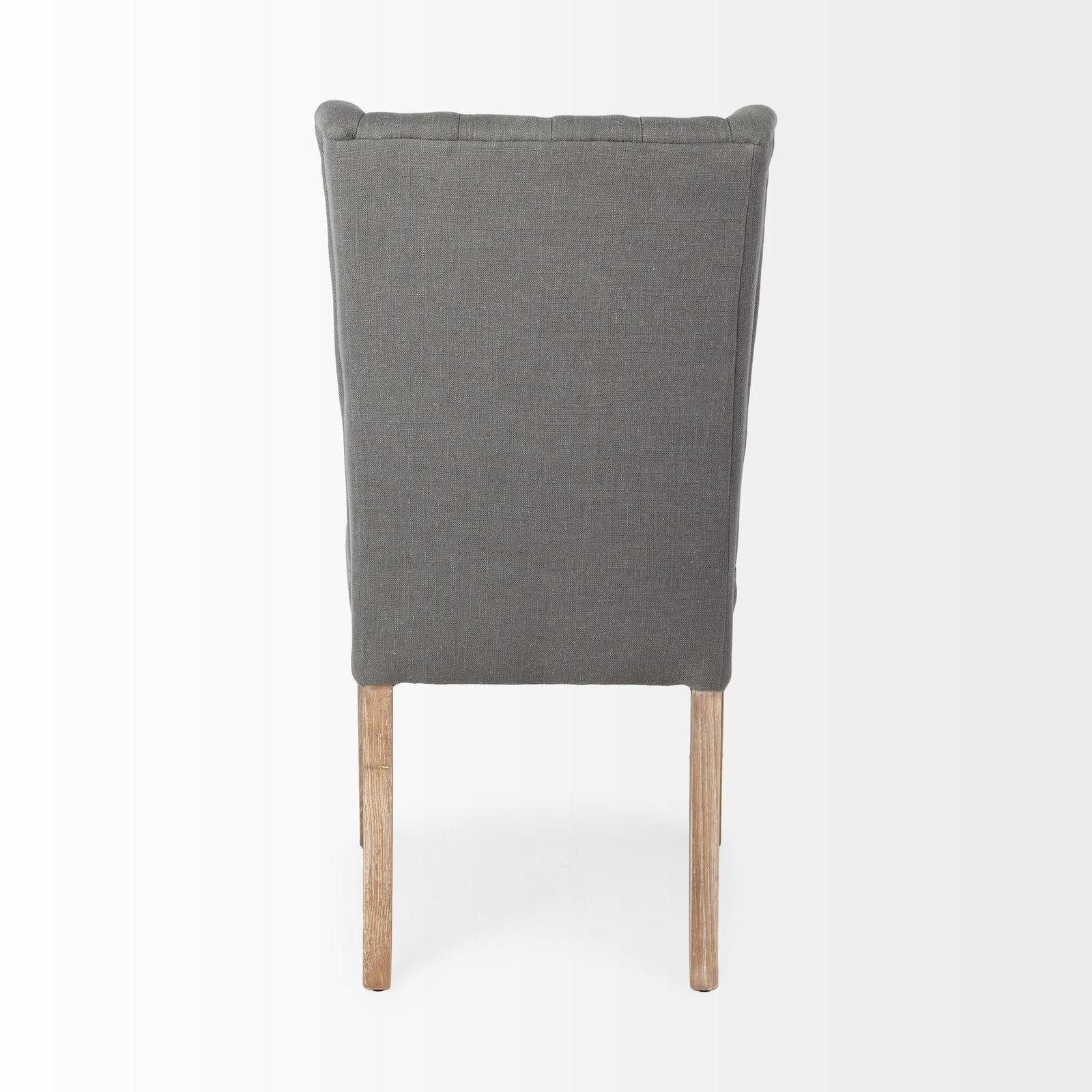 Mercana Mackenzie Plush Linen Covering Ash Solid Wood Base Dining Chair Clearance