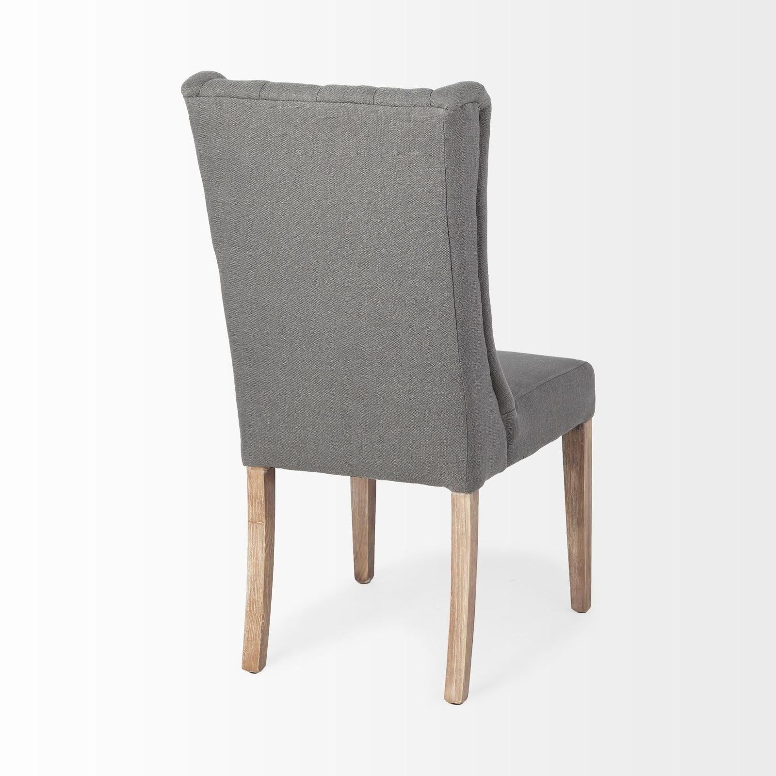 Mercana Mackenzie Plush Linen Covering Ash Solid Wood Base Dining Chair Clearance