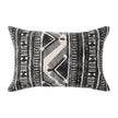 Mercana Beveridge II 14 x 26 Black And White Embroidered Pattern Decorative Pillow Cover