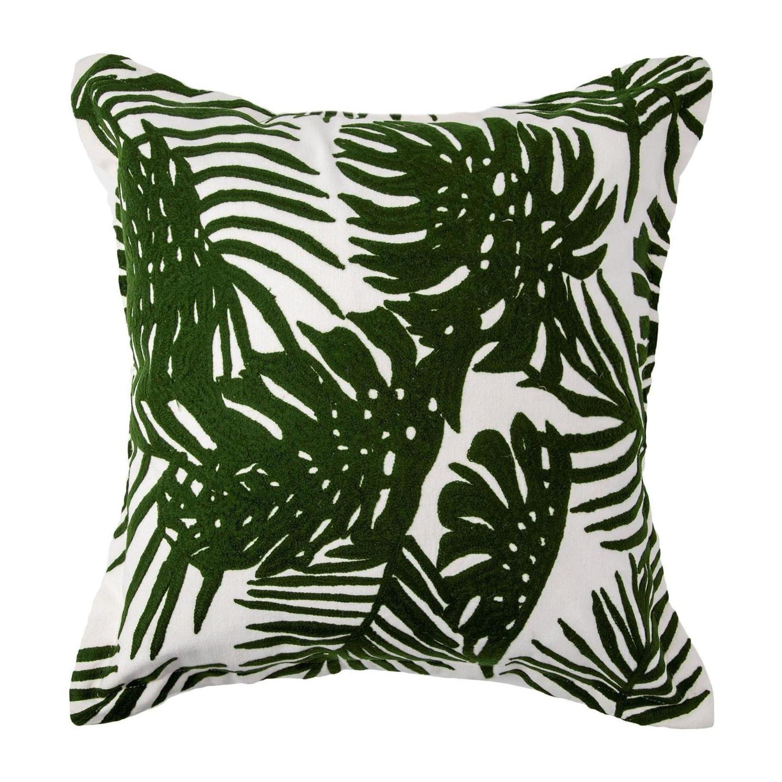 Mercana Boyle Green Tropical Palm Leaf Decorative Pillow Cover Clearance