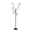 Mercana Connor Black Metal Glass Globe Three Light Floor Lamp Clearance