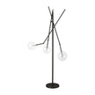 Mercana Connor Black Metal Glass Globe Three Light Floor Lamp Clearance
