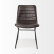 Mercana Thornton Dark Brown Faux-Leather Seat Black Iron Frame Dining Chair