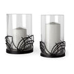Mercana Cutlass Black Metal Base Table Candle Holders- Set of 2 Clearance