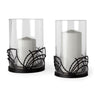 Mercana Cutlass Black Metal Base Table Candle Holders- Set of 2 Clearance